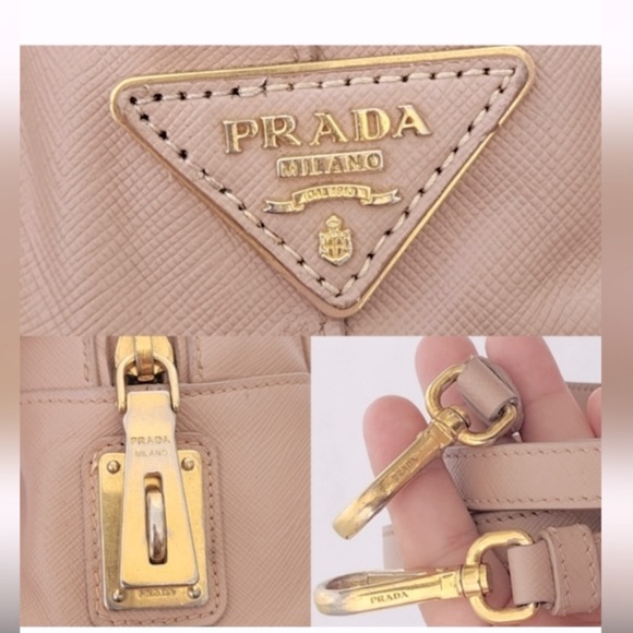 EUC* Authentic Prada Saffiano Bauletto Satchel with Matching Wallet - Picture 8 of 12